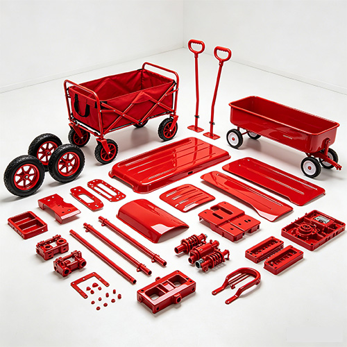 Moulage de pièces de wagon rouge personnalisé